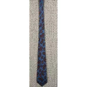 Vintage Kings Lynn Paisley Silk Tie Blue Pink USA Wide Retro Power Tie